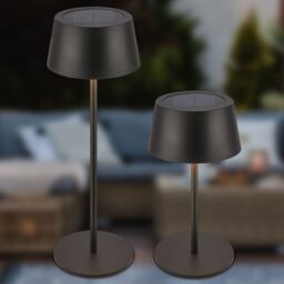 BRILONER Black Matt Solar Powered CCT LED Table Lamp - thumbnail 2
