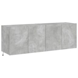 Berkfield Home TV Wall Cabinets with LED Lights 2 pcs Concrete Grey 60x35x41 cm - Size: 60 x 35 x 41 cm - thumbnail 3