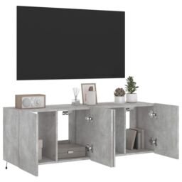 Berkfield Home TV Wall Cabinets with LED Lights 2 pcs Concrete Grey 60x35x41 cm - Size: 60 x 35 x 41 cm - thumbnail 6