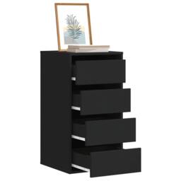 Berkfield Home Classic Corner Chest of Drawers Black 40x41x76 cm Engineered Wood - Size: 40 x 41 x 76 cm - thumbnail 2