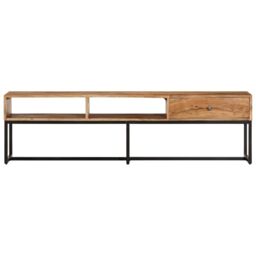 Berkfield Home TV Cabinet 160x30x45 cm Solid Wood Acacia in Brown - Size: 160 x 30 x 45 cm - thumbnail 2