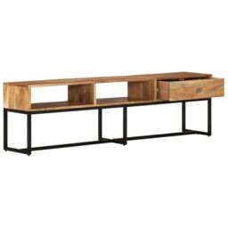 Berkfield Home TV Cabinet 160x30x45 cm Solid Wood Acacia in Brown - Size: 160 x 30 x 45 cm - thumbnail 3