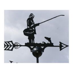 Poppyforge Fisherman Weathervane - Solid Steel - W61xH88 cm - Powder Coated Black