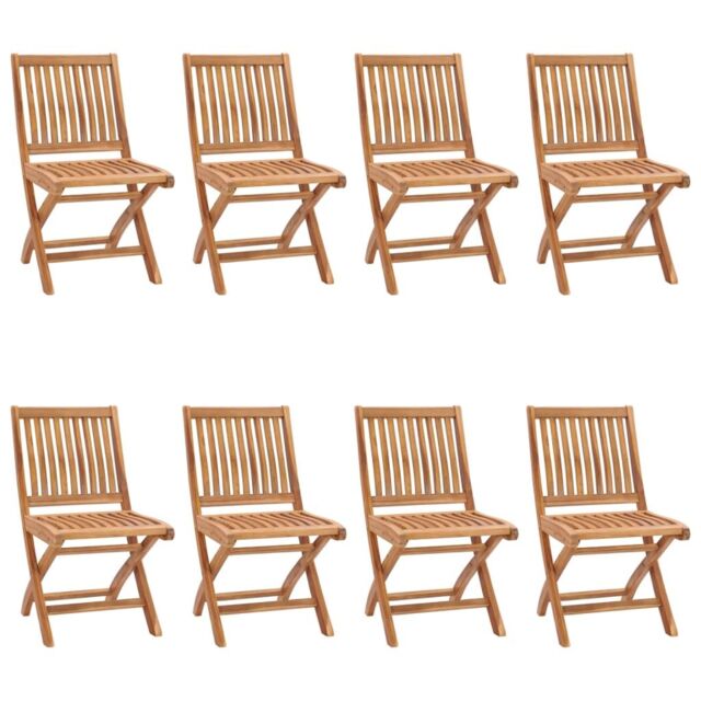 Berkfield Home Folding Garden Chairs 8 pcs Solid Teak Wood in Brown - image 1