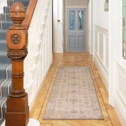 Kukoon Ivory Distressed Soft Pile Living Room Area Rug Bedroom Floor Mat - Size: 80 cm x 300 cm - thumbnail 4