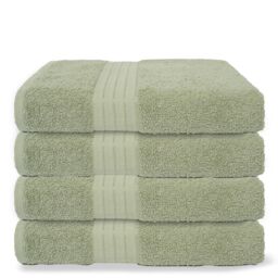 OHS 4 Pack of 100% Cotton Bath Sheet Bathroom Towel in Pale Green - thumbnail 1