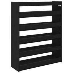 Berkfield Home Shoe Rack Black 80x25x100 cm Engineered Wood - Size: 80 x 25 x 100 cm - thumbnail 6