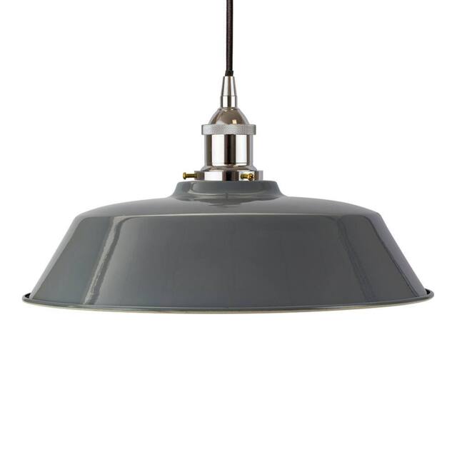 SE Home French Grey Chancery Pendant Light - Nickel - Black Round - image 1