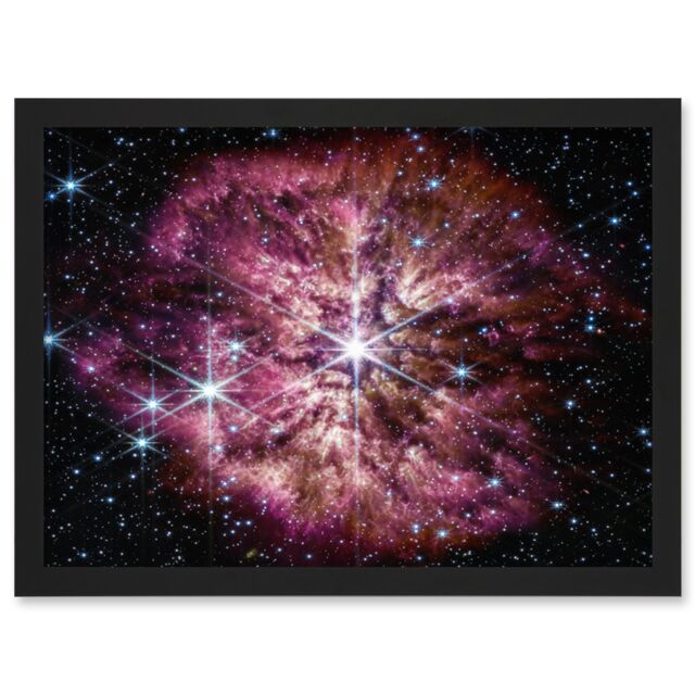 Artery8 NASA James Webb Telescope Prelude to Supernova Artwork Framed Wall Art Print A4 in Black - image 1