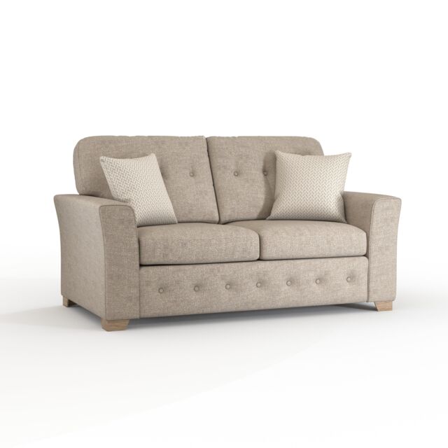 Furnishings For Less UK Hartley Grey or Beige 2 Seater Sofa Full Back Tufted Cushions - image 1
