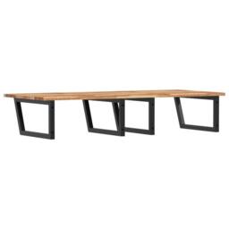 Berkfield Home Basin Shelf Wall Mounted Steel & Solid Wood Acacia in Brown - thumbnail 6