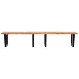 Berkfield Home Basin Shelf Wall Mounted Steel & Solid Wood Acacia in Brown - thumbnail 4