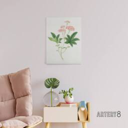 "Artery8 Shimotsuke Flower Canvas Wall Art Print Vintage Japan Botanical in Pink - Size: W18"" x H24""" - thumbnail 3