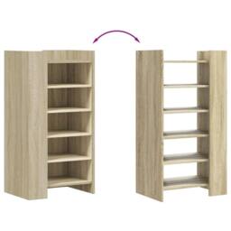 Berkfield Home Shoe Cabinet Sonoma Oak 52x37.5x100 cm Engineered Wood in Light Brown - thumbnail 7