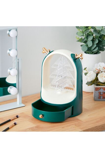 Living and Home Desktop Jewelry Display Holder with Drawer in Green - image 1