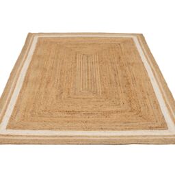 Kukoon Bordered Natural Handwoven Braided Jute Fireside Living Area Rug in Beige - Size: 190 cm x 280 cm - thumbnail 2