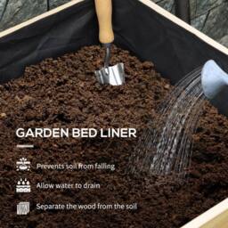 NESTLUNE Wooden Raised Planter, Garden Bed with Greenhouse in Natural - Size: 1.25kg - thumbnail 6