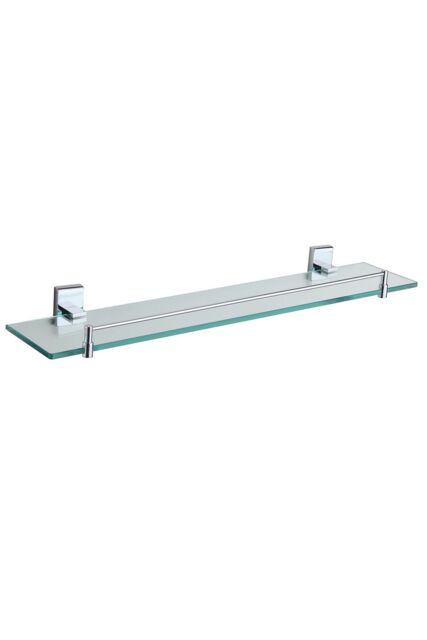 Showerdrape Unity Chrome Stainless Steel Wall Mounted Glass Vanity Shelf in Silver - image 1