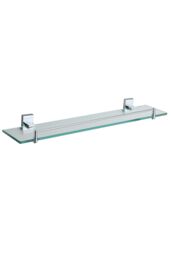 Showerdrape Unity Chrome Stainless Steel Wall Mounted Glass Vanity Shelf in Silver - thumbnail 1