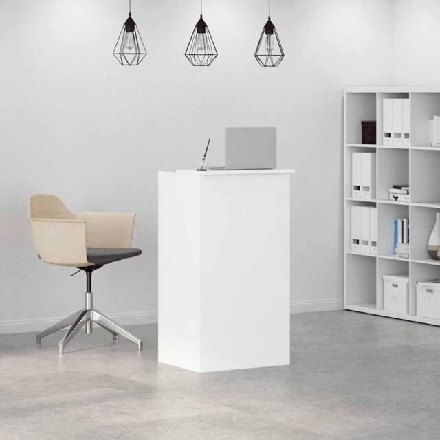 Berkfield Home Reception Desk White 55x50x103.5 cm Engineered Wood - image 1