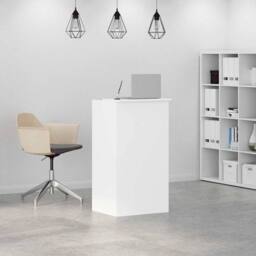 Berkfield Home Reception Desk White 55x50x103.5 cm Engineered Wood - thumbnail 1