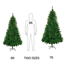 Alivio 6FT Natural Looking Artificial Christmas Tree Built-In LED Lights with Stand for Home Office Decoration in Green - thumbnail 3
