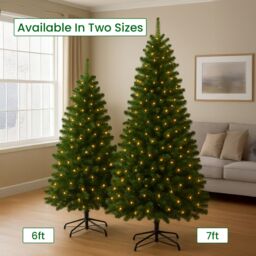 Alivio 6FT Natural Looking Artificial Christmas Tree Built-In LED Lights with Stand for Home Office Decoration in Green - thumbnail 8