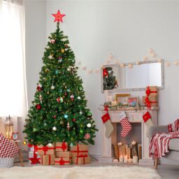 Alivio 6FT Natural Looking Artificial Christmas Tree Built-In LED Lights with Stand for Home Office Decoration in Green - thumbnail 2