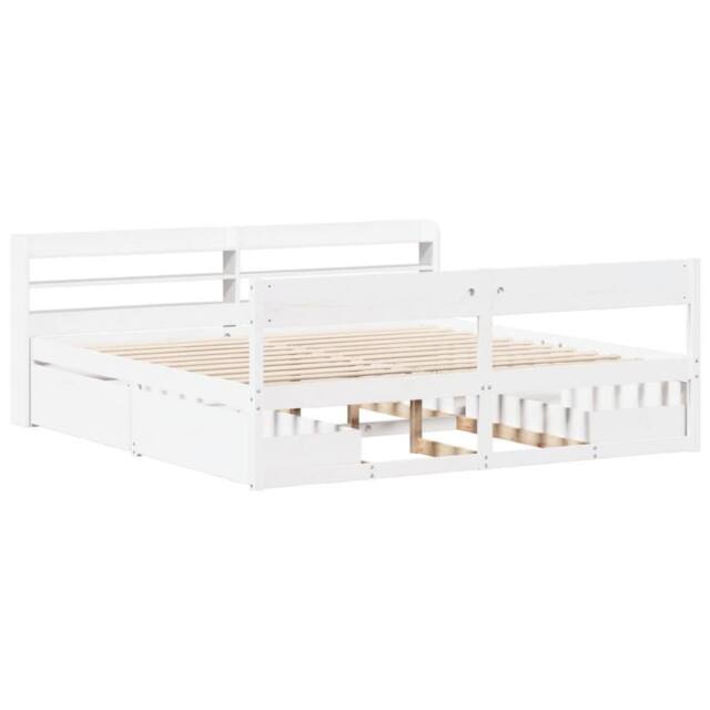 Berkfield Home Full Bed Frame without Mattress White 180x200 cm Super King Solid - image 1