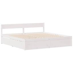 Berkfield Home Full Bed Frame without Mattress White 180x200 cm Super King Solid - thumbnail 5
