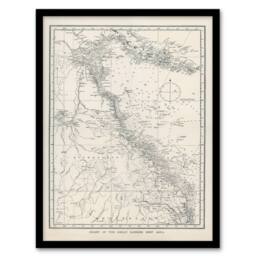 Artery8 William S Kent Framed Wall Art Great Barrier Reef Area Chart Map in White - Size: A4 - thumbnail 1