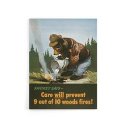 "Artery8 Smokey Bear Advert Forest Fire Prevention Canvas Wall Art Print - Size: W18"" x H24""" - thumbnail 1