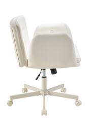 Living and Home Ergonomic Office Chair with Adjustable Armrests, Wheels & Wide Seat in Beige - thumbnail 4