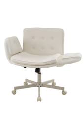 Living and Home Ergonomic Office Chair with Adjustable Armrests, Wheels & Wide Seat in Beige - thumbnail 2