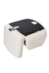 Living and Home Ergonomic Office Chair with Adjustable Armrests, Wheels & Wide Seat in Beige - thumbnail 5