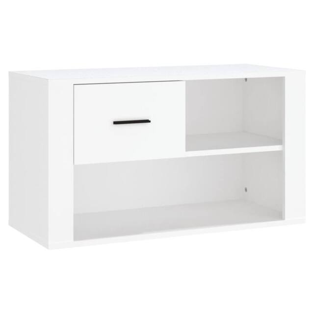Berkfield Home Shoe Cabinet White 80x35x45 cm Engineered Wood - Size: 80 x 35 x 45 cm - image 1