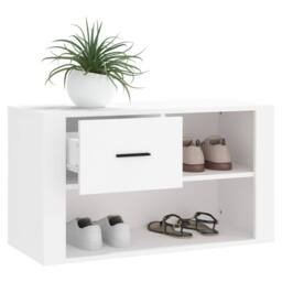Berkfield Home Shoe Cabinet White 80x35x45 cm Engineered Wood - Size: 80 x 35 x 45 cm - thumbnail 4