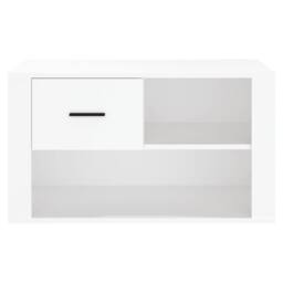 Berkfield Home Shoe Cabinet White 80x35x45 cm Engineered Wood - Size: 80 x 35 x 45 cm - thumbnail 5