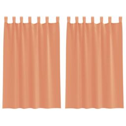 Berkfield Home Voile Curtains with Rod Pockets 2 pcs Terracotta in Brown - thumbnail 2