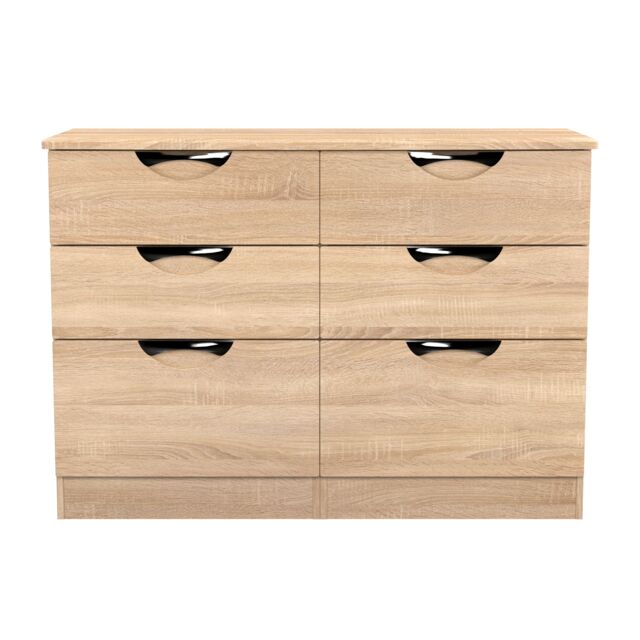 Ready Assembled 2 U Holborn 6 Drawer Wide Chest (Ready Assembled) in Light Oak - image 1