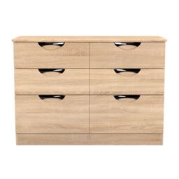 Ready Assembled 2 U Holborn 6 Drawer Wide Chest (Ready Assembled) in Light Oak - thumbnail 1