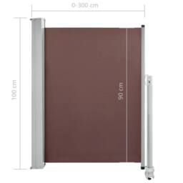 Berkfield Home Patio Retractable Side Awning 100x300 cm Brown - thumbnail 9