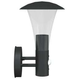 Berkfield Home Outdoor Wall Lights with Sensors 2pcs Black Stainless Steel - thumbnail 5