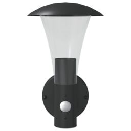 Berkfield Home Outdoor Wall Lights with Sensors 2pcs Black Stainless Steel - thumbnail 4