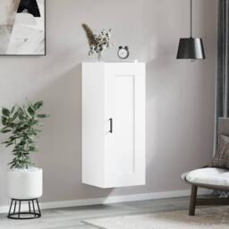 Berkfield Home Wall Mounted Cabinet White 34.5x34x90 cm Engineered Wood - thumbnail 1
