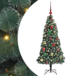 Berkfield Home Artificial Pre-lit Christmas Tree with Ball Set Green 120 cm - thumbnail 2
