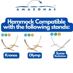 Amazonas Aruba Juniper Garden Spreader Bar Hammock - Weather Resistant EllTex - 180kg in Blue - Size: A - thumbnail 4