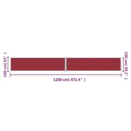 Berkfield Home Retractable Side Awning Red 160x1200 cm - thumbnail 8