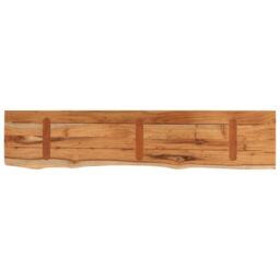 Berkfield Home Wall Shelf 120x20x3.8 cm Rectangular Solid Wood Acacia Live Edge in Brown - thumbnail 5
