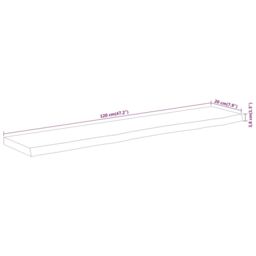 Berkfield Home Wall Shelf 120x20x3.8 cm Rectangular Solid Wood Acacia Live Edge in Brown - thumbnail 8